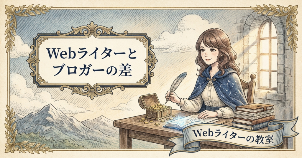 Webライターとブロガーの違いは？収入源と働き方を比較の解説イメージ