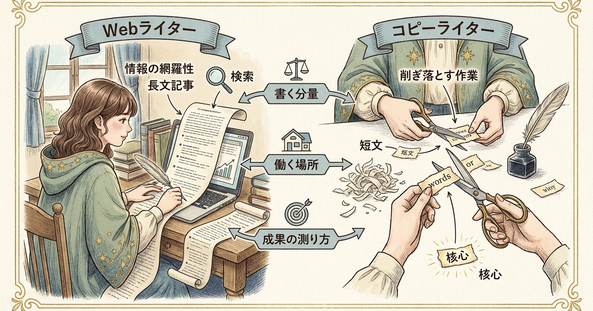 仕事内容を比較すると求められる文章力の種類が変わってくる