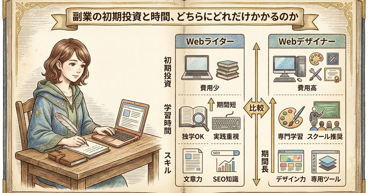 副業の初期投資と時間、どちらにどれだけかかるのか