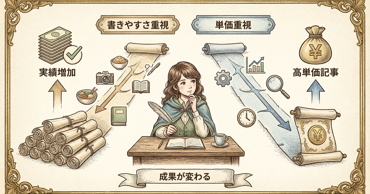 書きやすさと単価、どちらを優先するかで得られる成果が変わってくる