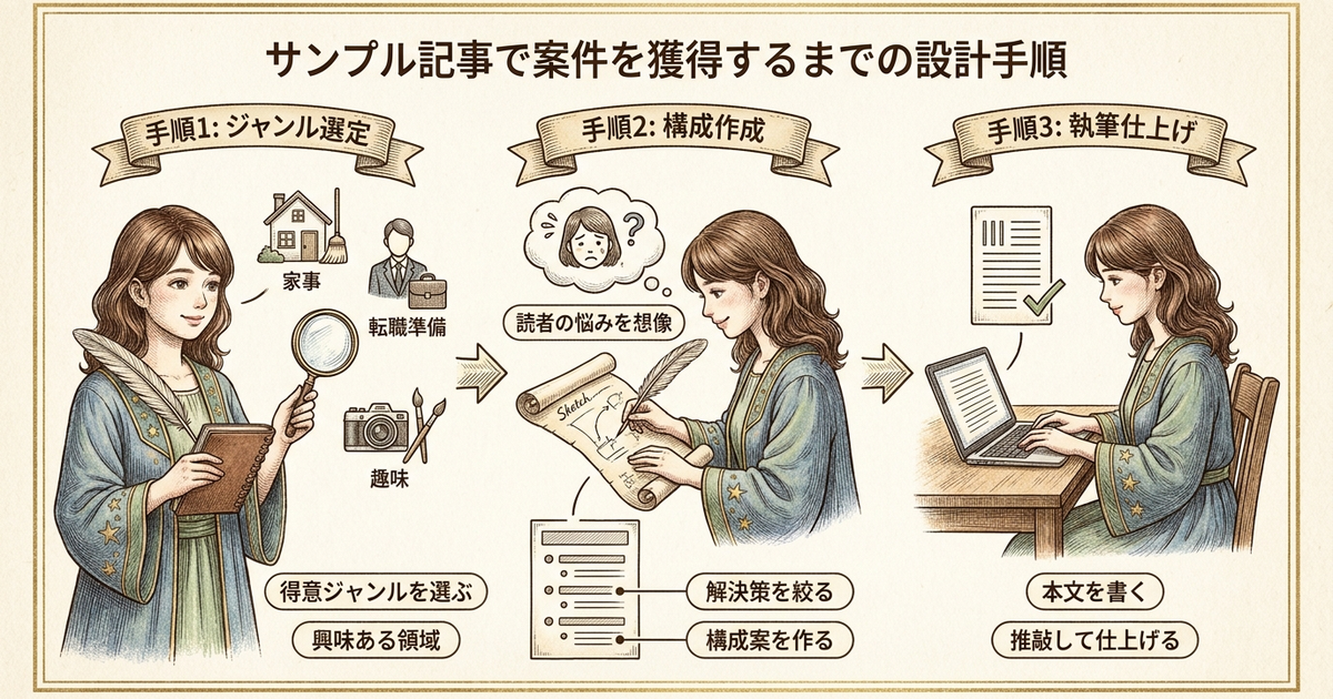 サンプル記事で案件を獲得するまでの設計手順