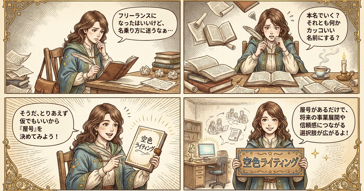 まとめ: 屋号を決めておくだけで、後の選択肢が広がる