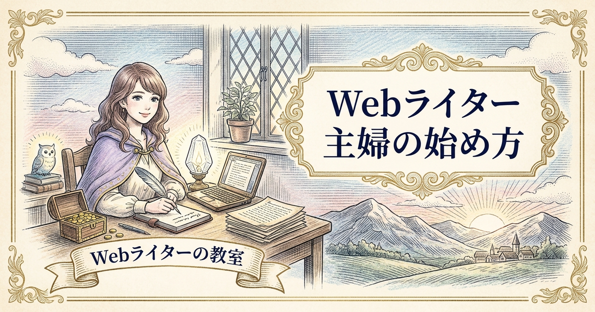 Webライター主婦の始め方は？家事育児と両立する在宅副業の解説イメージ