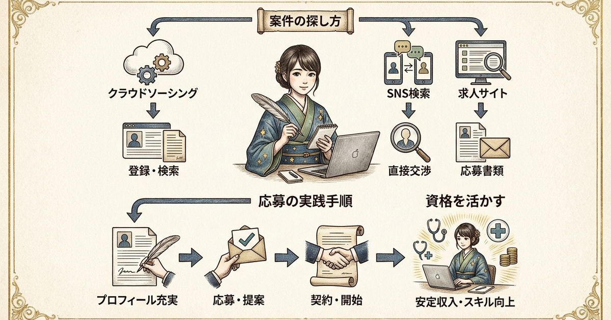 看護師資格を活かせる案件の探し方と応募の実践手順