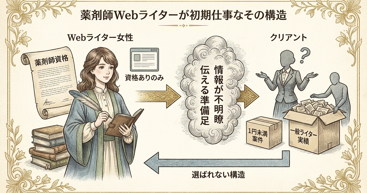 専門性があっても最初に案件が取れない薬剤師Webライターに共通している構造