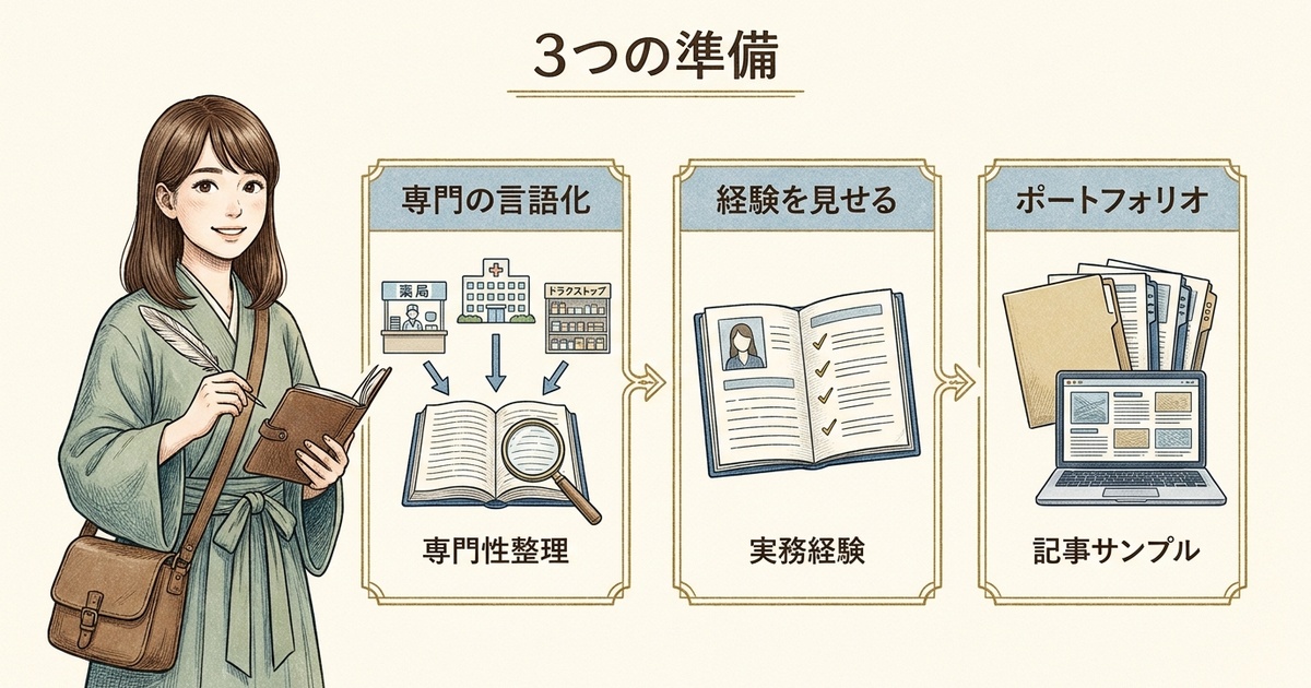 薬剤師Webライターの始め方で最初にやるべき3つの準備