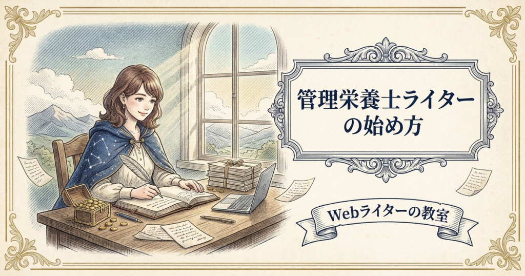 管理栄養士Webライターの始め方は？食と健康ジャンルで稼ぐ方法の解説イメージ