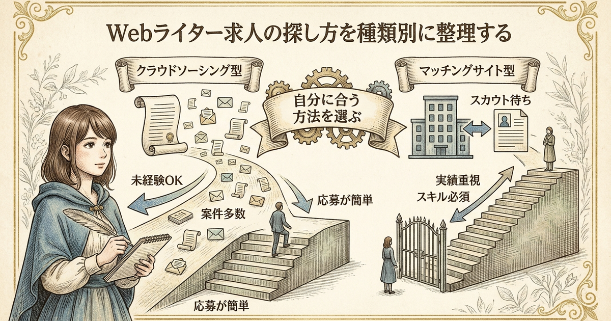 Webライター求人の探し方を種類別に整理する