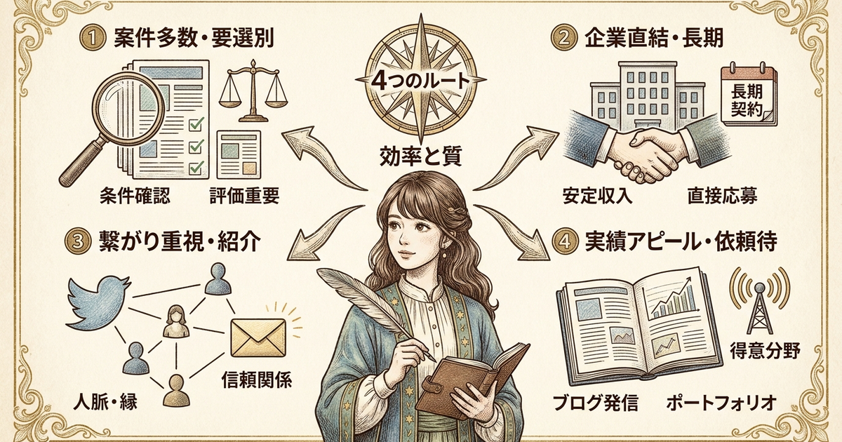 Webライター業務委託求人の探し方、効率と質を両立させる4つのルート