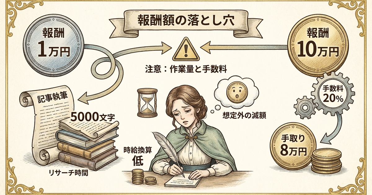 報酬額だけで判断すると低単価案件を引く理由