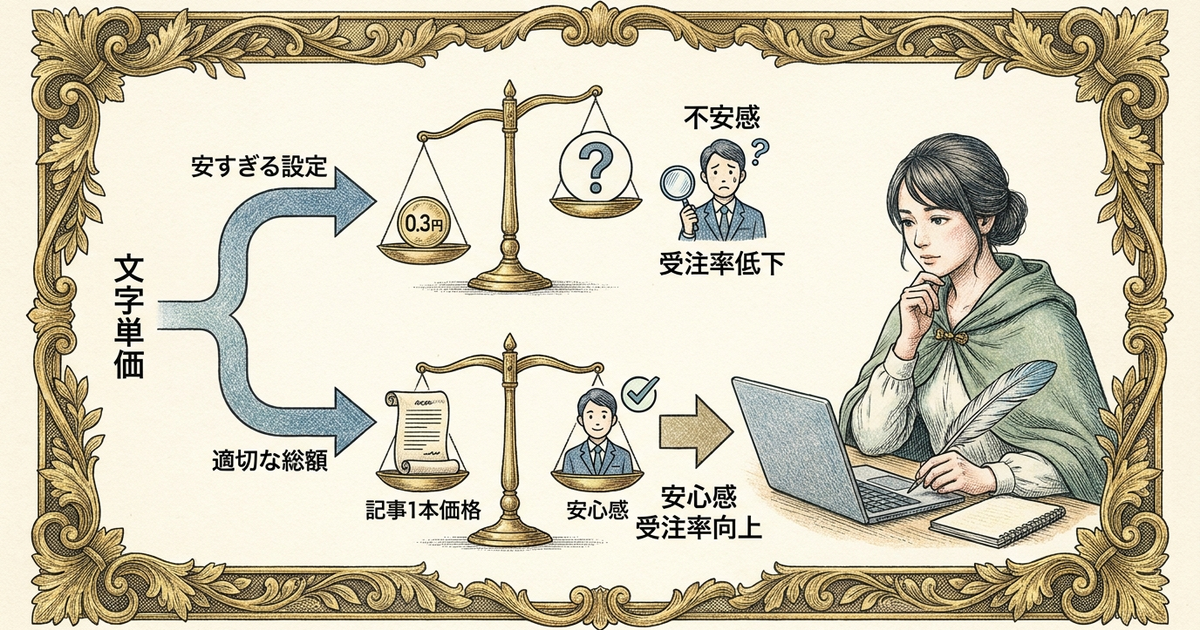 ココナラでWebライターが価格設定を間違えると受注率が下がる理由