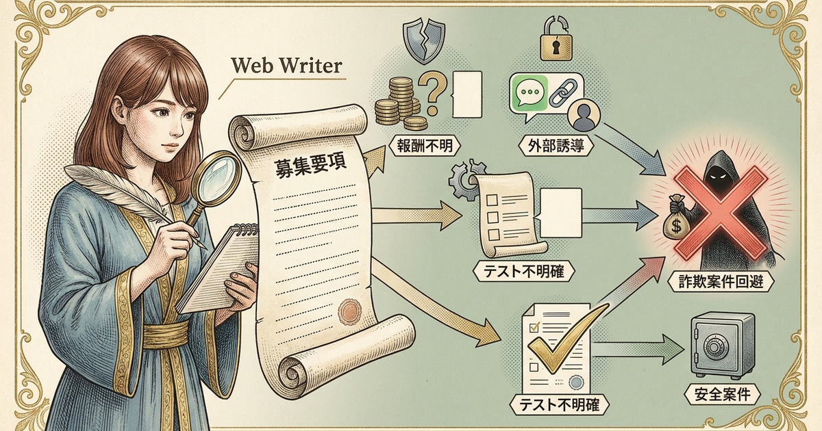Webライターの詐欺案件の見分け方は募集要項に隠れている
