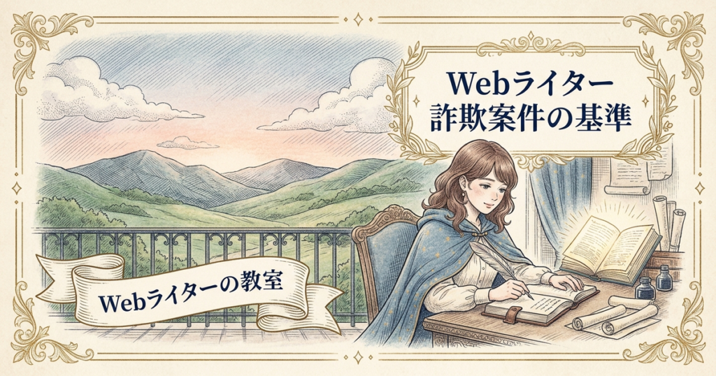 Webライターの詐欺案件の見分け方は？怪しい募集の特徴の解説イメージ