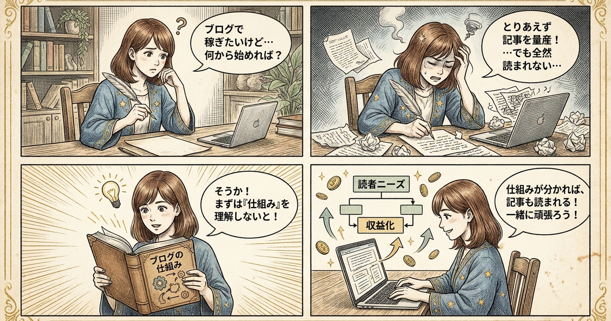 まとめ:ブログで稼ぐ方法は、仕組みを理解してから記事を書くこと