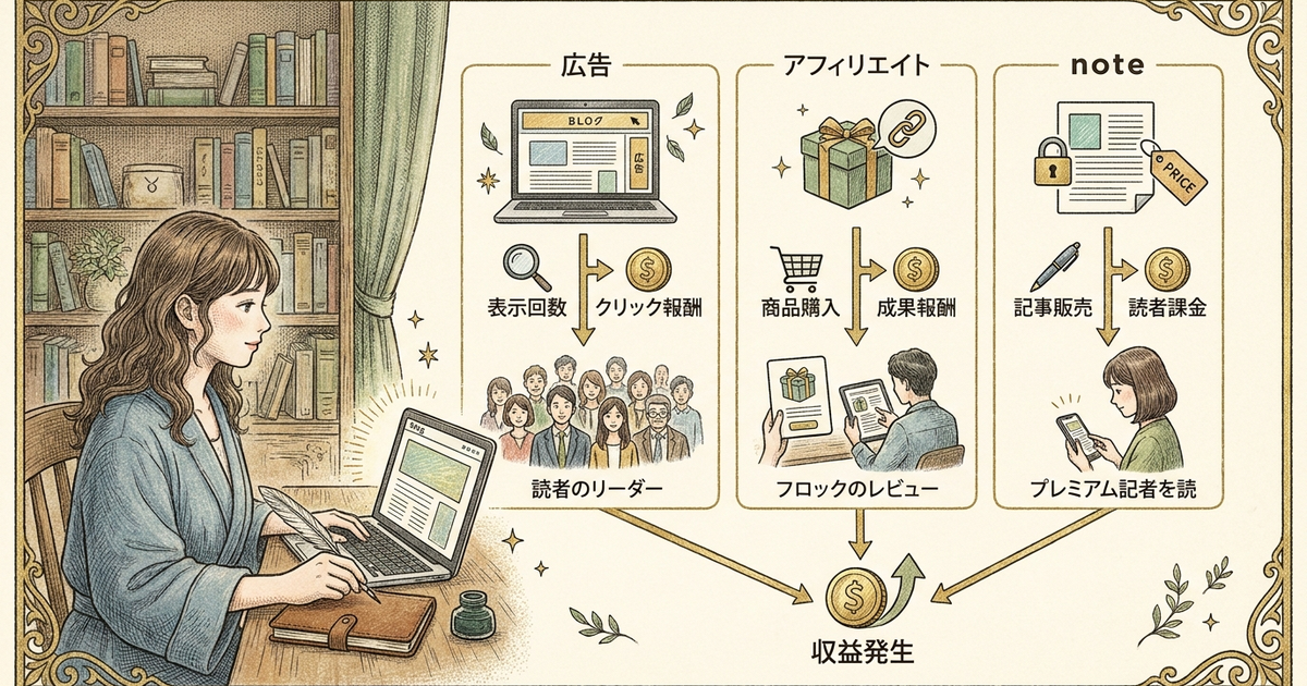 ブログ収益化のやり方を広告・アフィリエイト・noteで比較する基準
