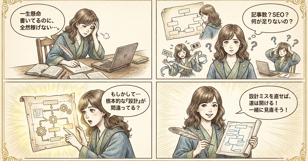まとめ:ブログ収益化が難しいのは設計ミスに気づいていないから