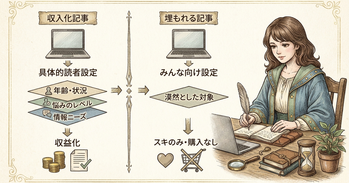 収入化できる記事と埋もれる記事を分けている「読者設定の深さ」