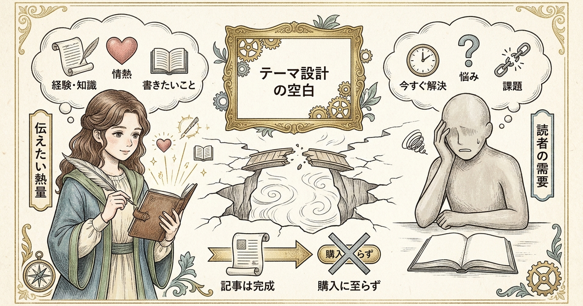 note有料記事が売れない人が陥っている「テーマ設計の空白」