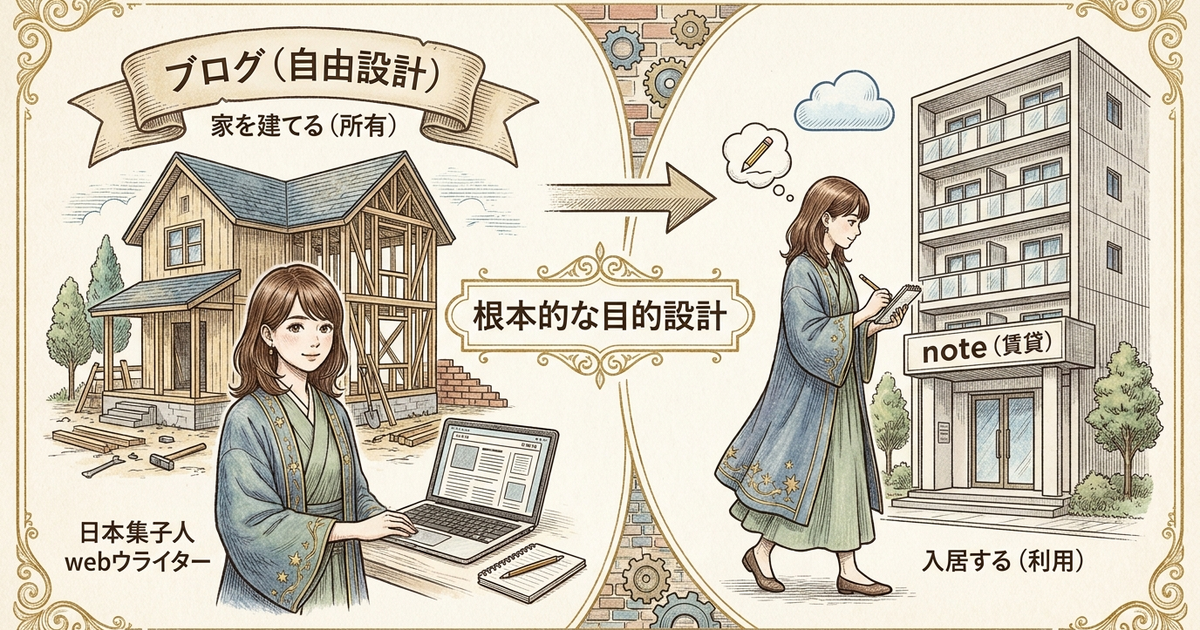 ブログとnoteの違いは根本的な目的設計で決まっている