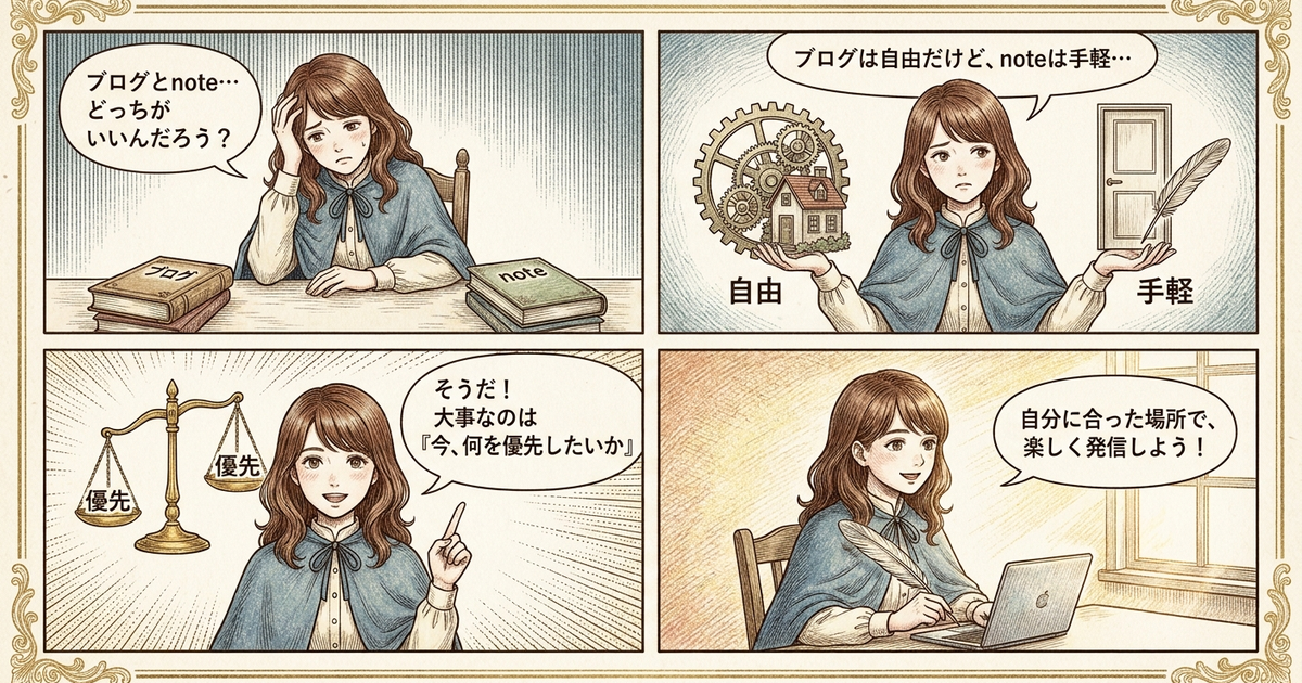 まとめ：ブログとnoteの選択は、今の自分が何を優先するかで決まる