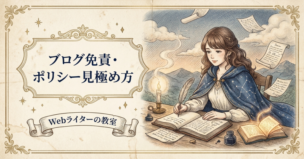 ブログ免責事項とプライバシーポリシーの書き方の解説イメージ