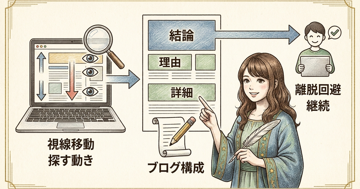 離脱されないブログの書き方は「読者の目の動き」から逆算して決まる