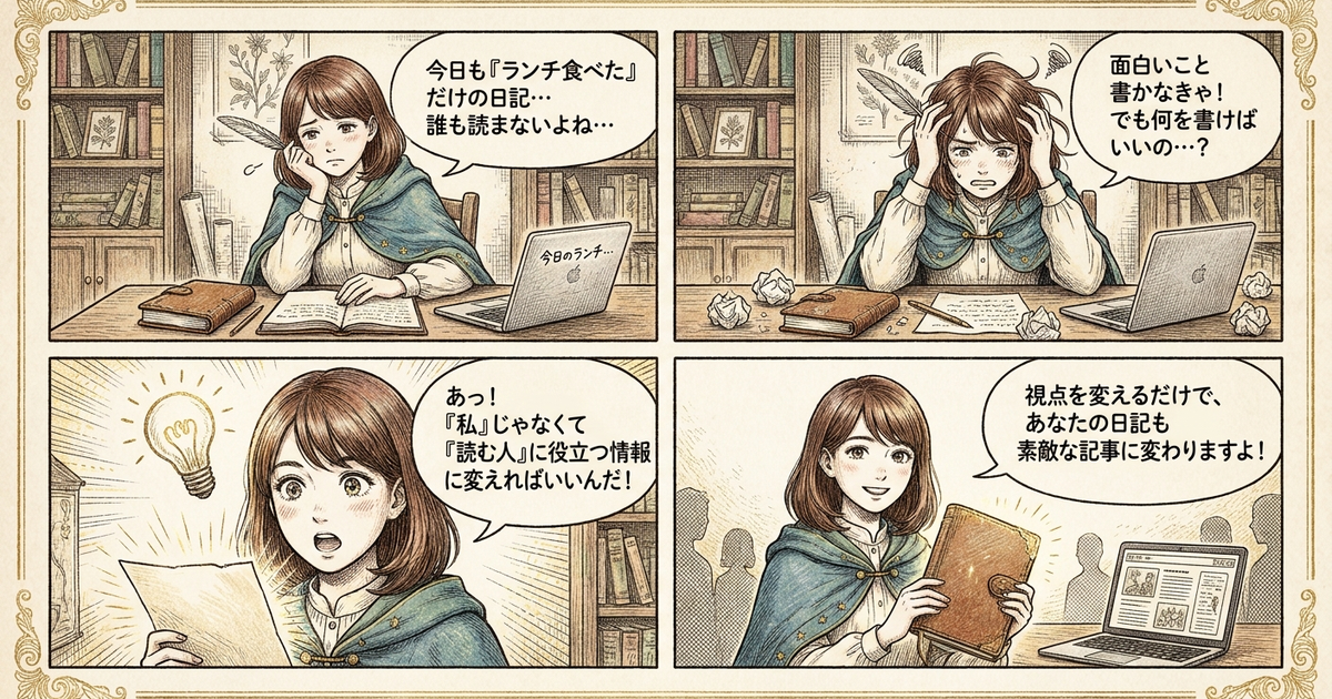 まとめ:日記を情報に変える視点を持つだけで、記事は変わる