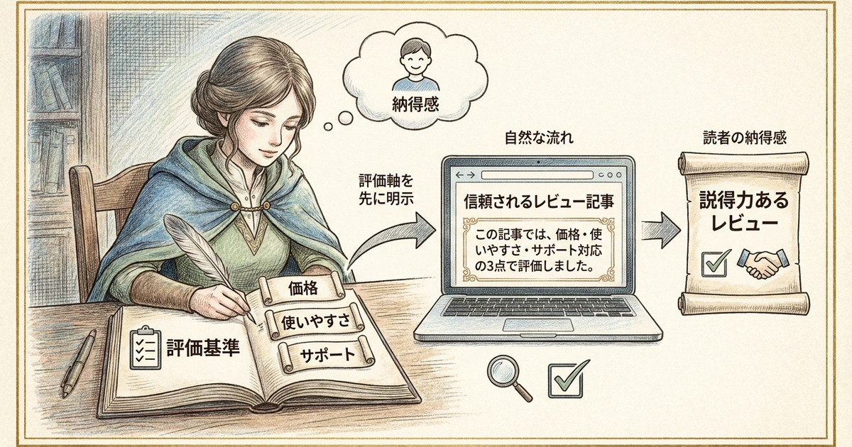 信頼されるレビュー記事は「何を基準に評価したか」を先に明示している