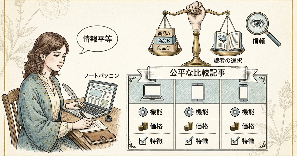 ブログ比較記事の書き方は「選択肢の公平性」で決まる