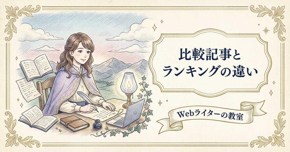 ブログ比較記事の書き方は？ランキング記事との違いも解説の解説イメージ
