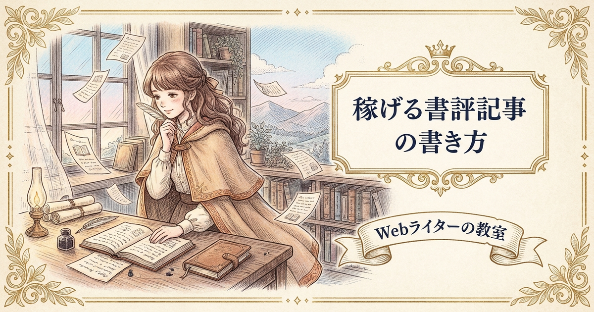 ブログ書評記事の書き方は？本の紹介で収益化する方法の解説イメージ