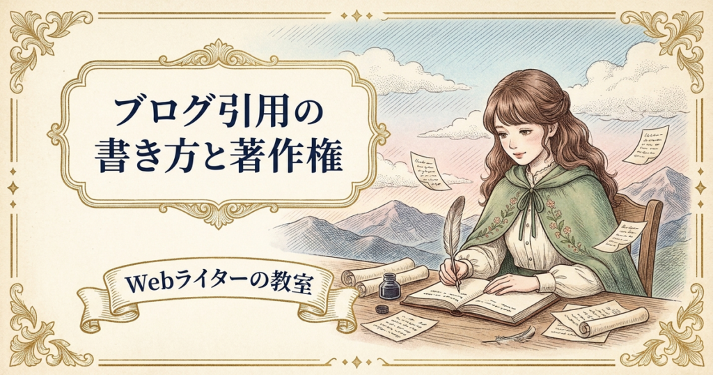 ブログ引用・出典・参考文献の書き方は？著作権の注意点の解説イメージ