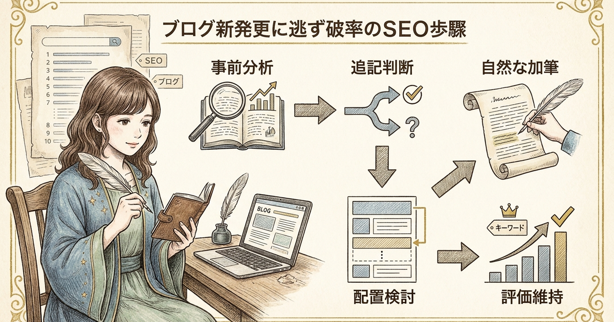 SEO評価を落とさないブログ追記の書き方【5ステップ】