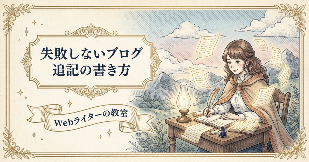 ブログ追記の書き方は？SEO評価を落とさない更新方法の解説イメージ