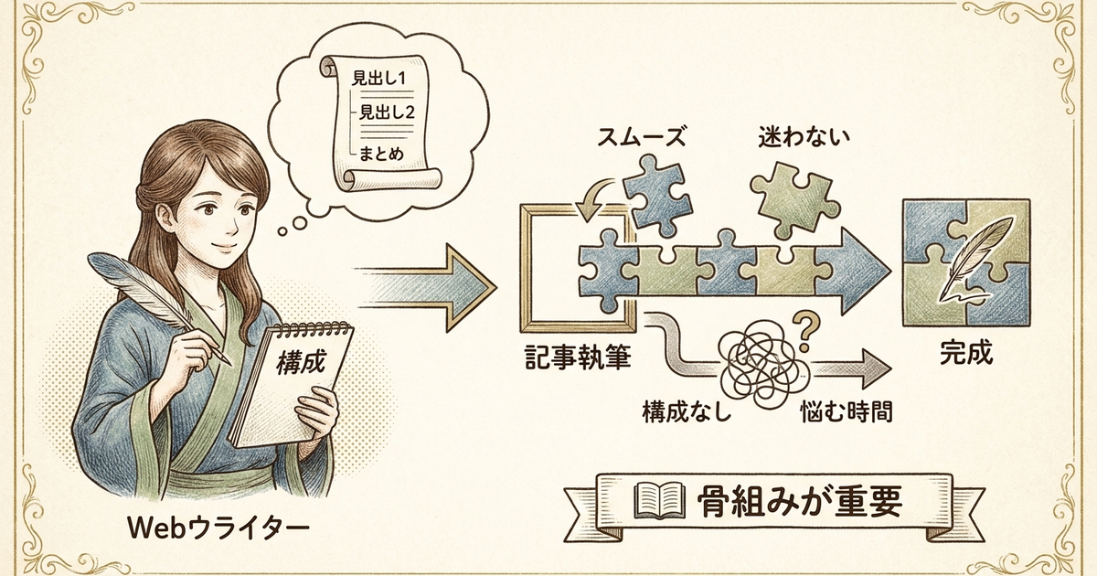 構成を作ると初心者でも記事が書きやすくなる理由