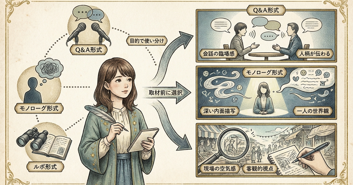 インタビュー記事の書き方で目的が変わる3形式を整理しておく